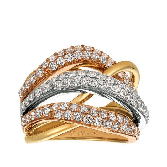 Le Vian 1-7/8 ct. tw. Nude Diamond Crossover Ring in 14K Tri-Tone Gold