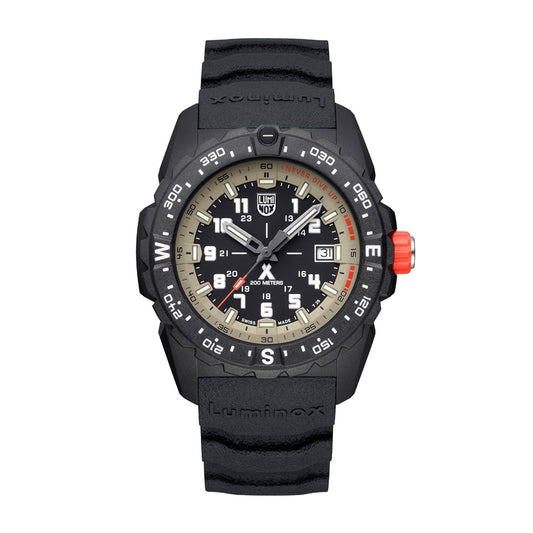Luminox Men's Bear Grylls Survival Quartz Black Carbonox Watch with Black & Beige Dial & Rubber Strap