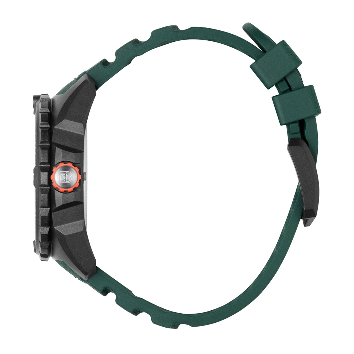 Luminox Men's Bear Grylls Survival Quartz Black Carbonox Watch with Black & Green Dial & Rubber Strap front view