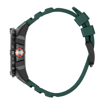 Luminox Men's Bear Grylls Survival Quartz Black Carbonox Watch with Black & Green Dial & Rubber Strap front view