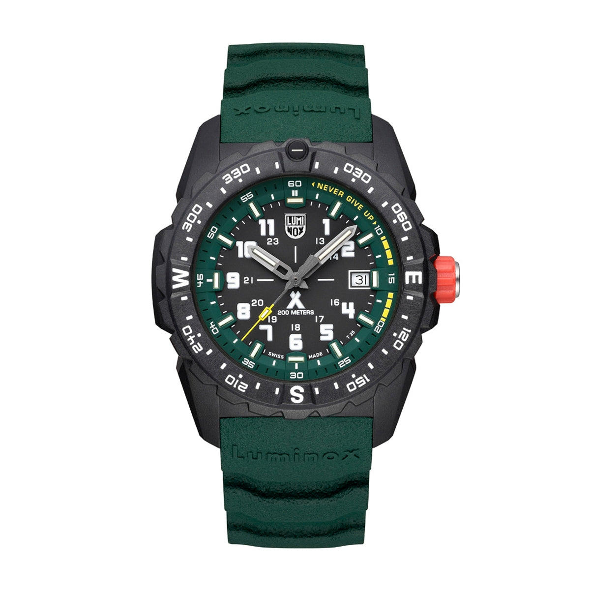 Luminox Men's Bear Grylls Survival Quartz Black Carbonox Watch with Black & Green Dial & Rubber Strap