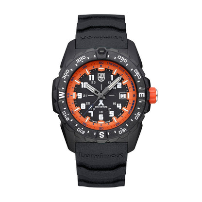 Luminox Men's Bear Grylls Survival Quartz Black Carbonox Watch with Black & Orange Dial & Rubber Strap