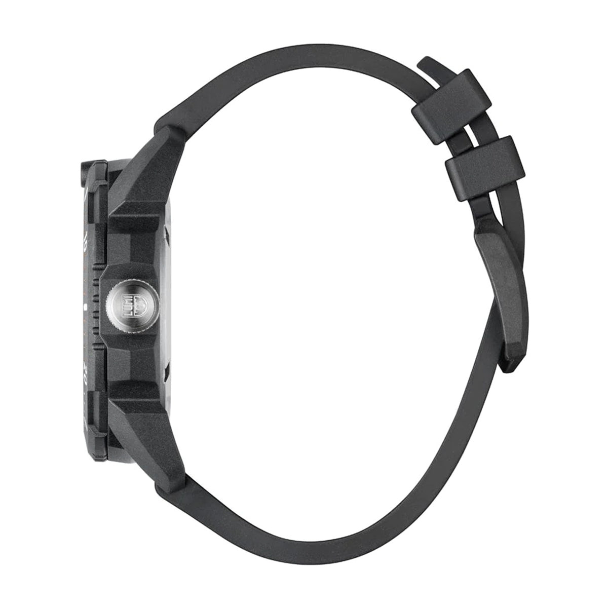 Luminox Men's ICE SAR Artic Quartz Black Carbonox Watch with Black Dial & Rubber Strap front view