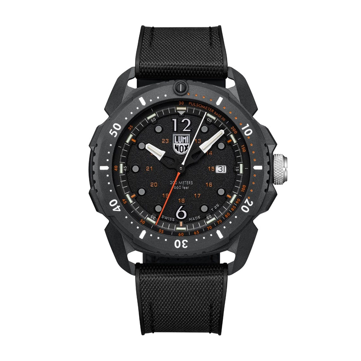 Luminox Men's ICE SAR Artic Quartz Black Carbonox Watch with Black Dial & Rubber Strap