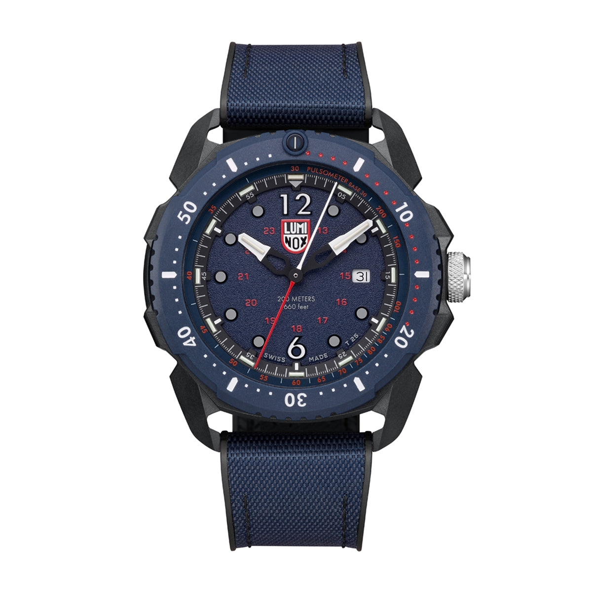 Luminox Men's ICE SAR Artic Quartz Black Carbonox Watch with Blue Dial & Rubber Strap