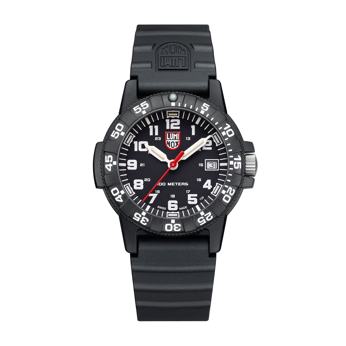 Luminox Men's Leatherback Sea Turtle Quartz Black Carbonox Watch with Black Dial & Rubber Strap