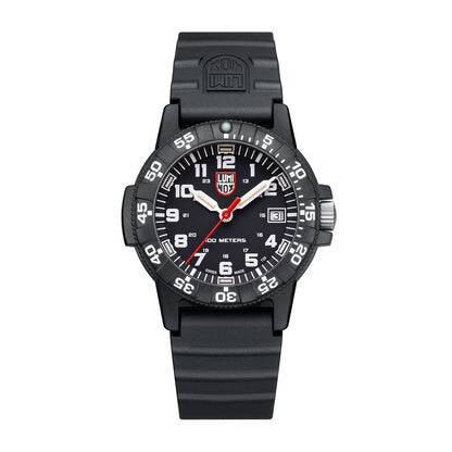 Luminox Men's Leatherback Sea Turtle Quartz Black Carbonox Watch with Black Dial & Rubber Strap