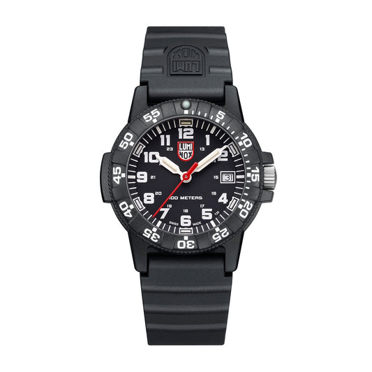Luminox Men's Leatherback Sea Turtle Quartz Black Carbonox Watch with Black Dial & Rubber Strap
