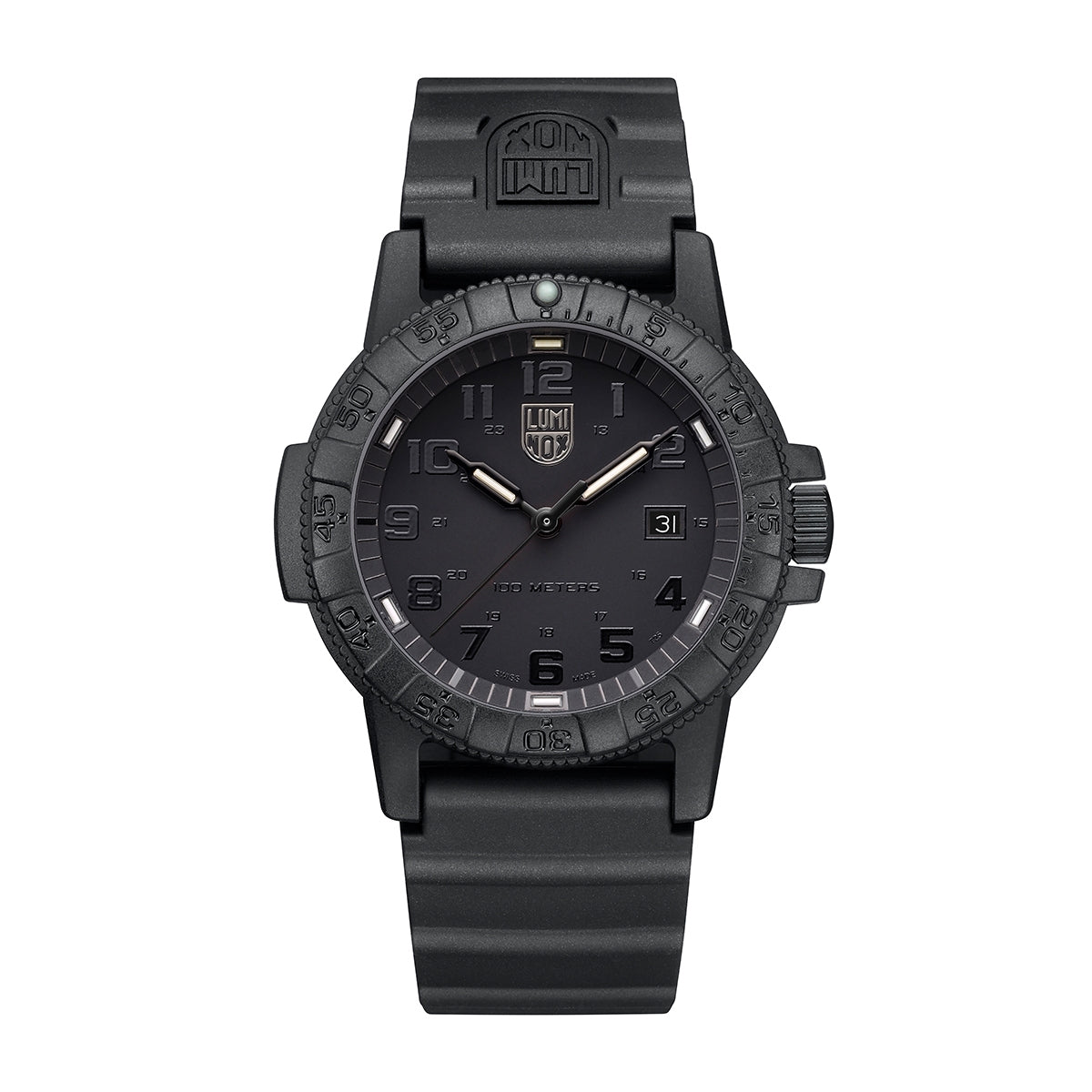 Luminox Leatherback Sea Turtle Giant Quartz Blackout Carbonox Watch with Black Dial & Rubber Strap