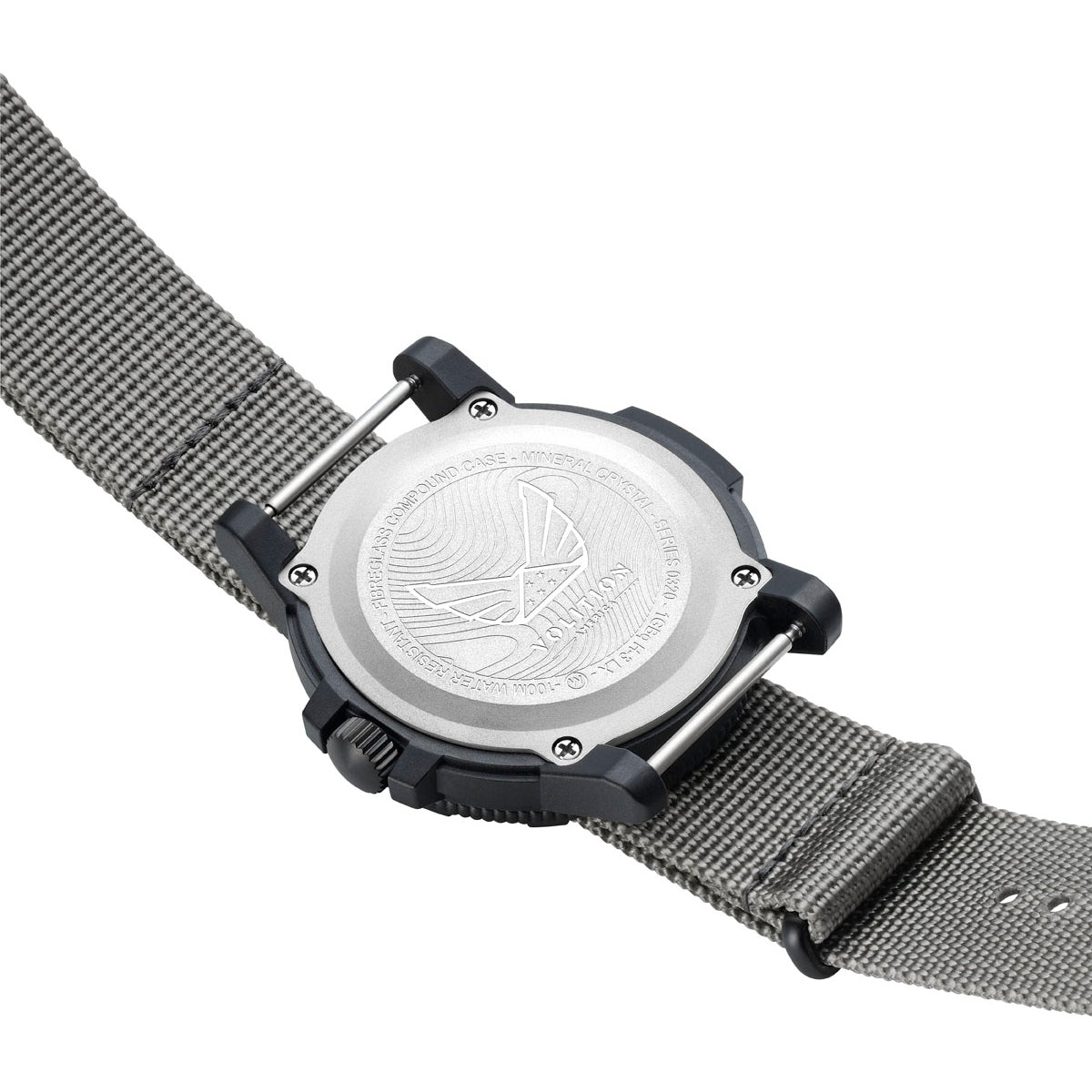 Luminox Men's Volition America Leatherback Sea Turtle Giant Black Carbonox Watch with Thunder Gray Dial & Rubber front view