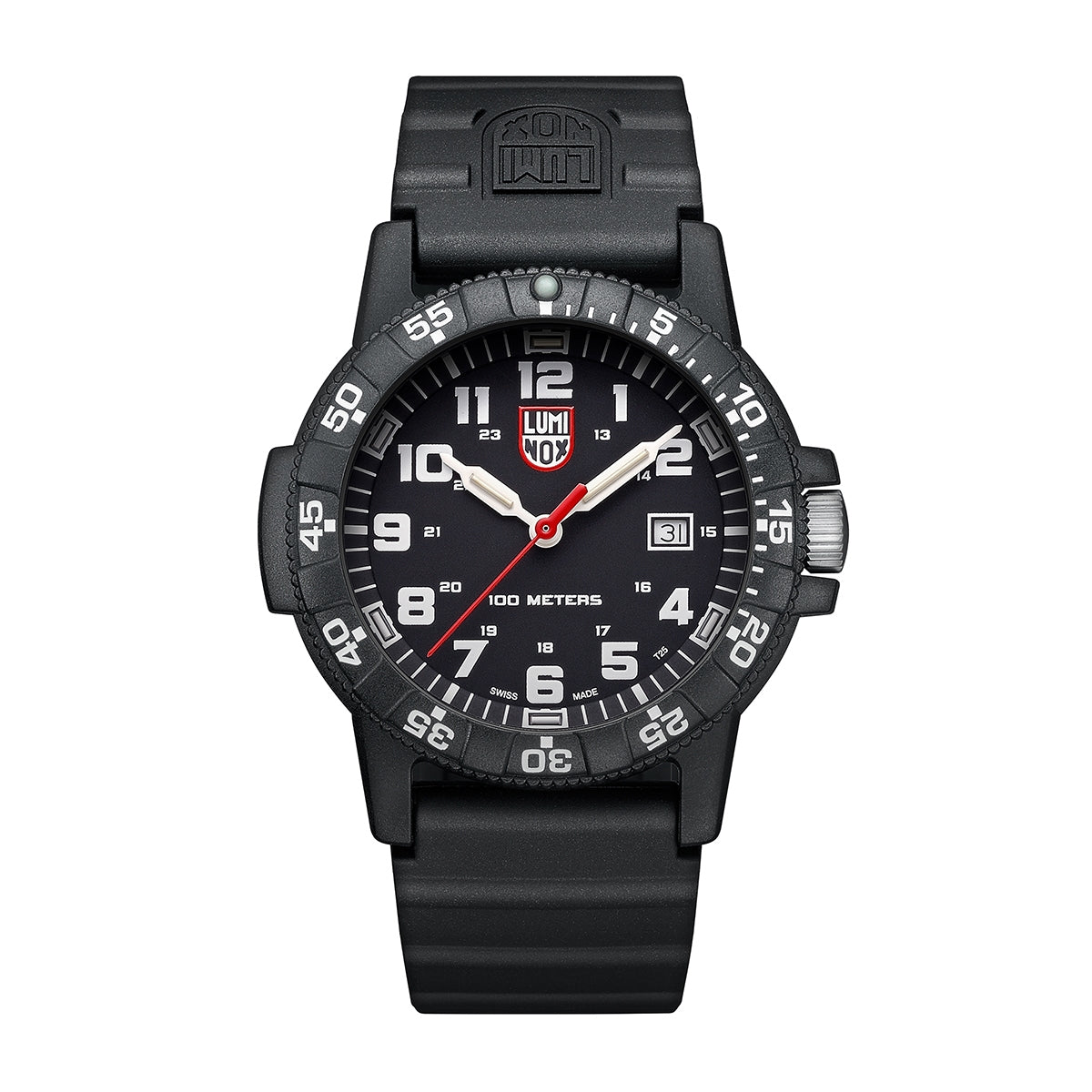 Luminox Men's Leatherback Sea Turtle Giant Quartz Black Carbonox Watch with Black Dial & Rubber Strap