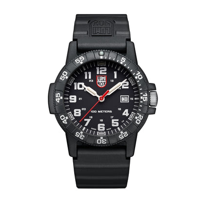 Luminox Men's Leatherback Sea Turtle Giant Quartz Black Carbonox Watch with Black Dial & Rubber Strap
