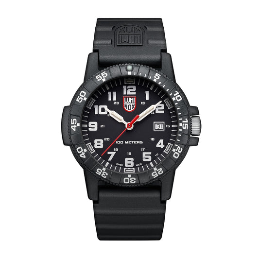 Luminox Men's Leatherback Sea Turtle Giant Quartz Black Carbonox Watch with Black Dial & Rubber Strap