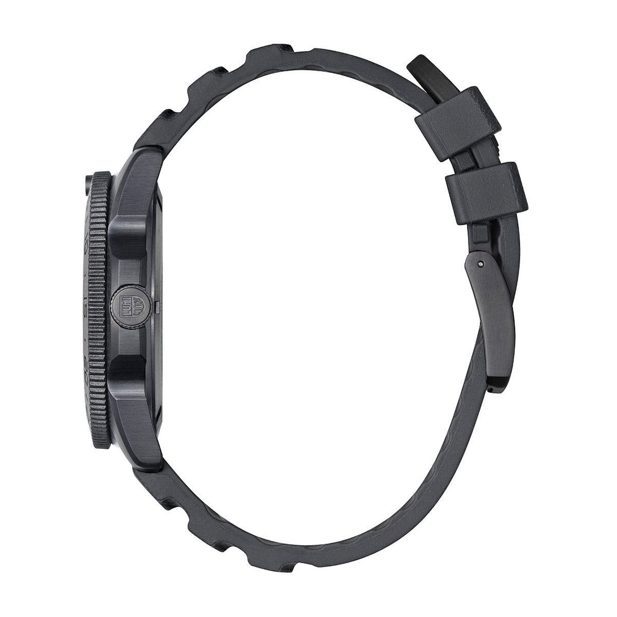 Luminox Men's Pacific Diver Quartz Black Stainless Steel Watch with Black Dial & Rubber Strap front view
