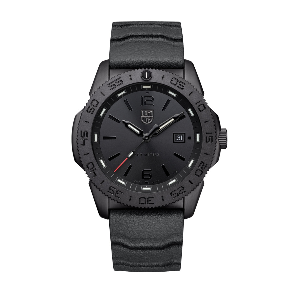 Luminox Men's Pacific Diver Quartz Black Stainless Steel Watch with Black Dial & Rubber Strap