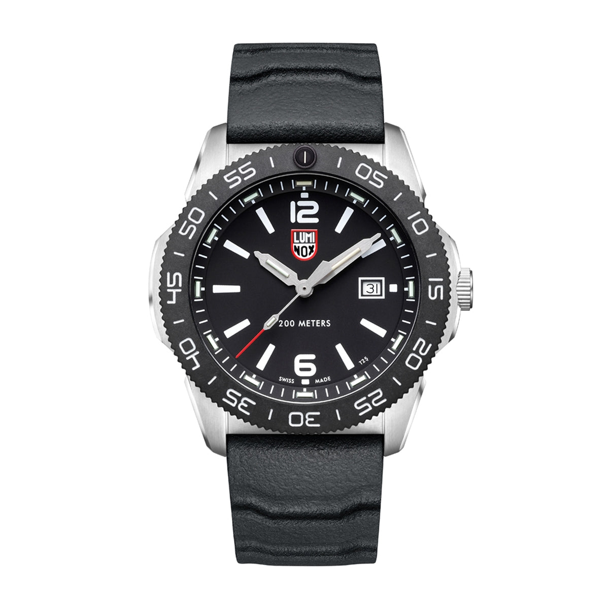 Luminox Men's Pacific Diver Quartz Stainless Steel Watch with Black Dial & Rubber Strap