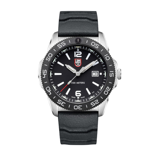 Luminox Men's Pacific Diver Quartz Stainless Steel Watch with Black Dial & Rubber Strap