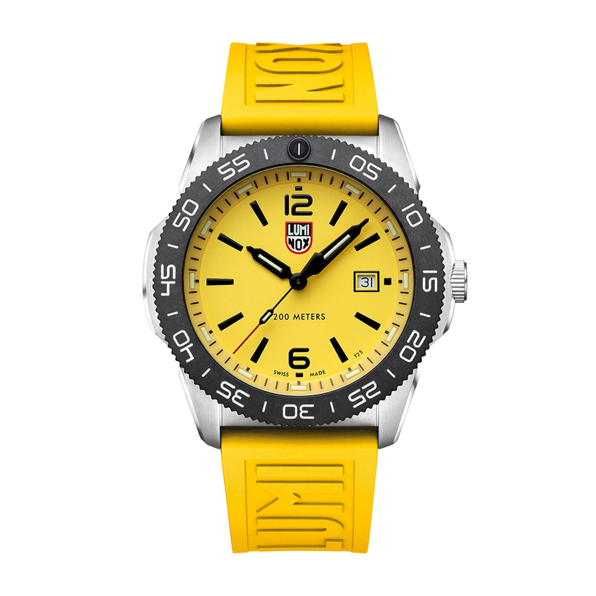 Luminox Men's Pacific Diver Quartz Stainless Steel Watch with Yellow Dial & Rubber Strap