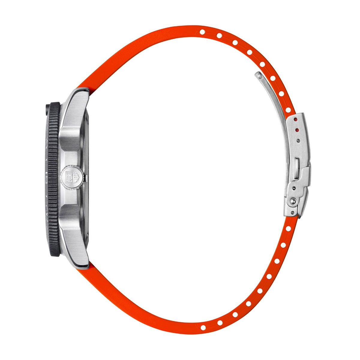 Luminox Men's Pacific Diver Quartz Stainless Steel Watch with Orange Dial & Rubber Strap front view