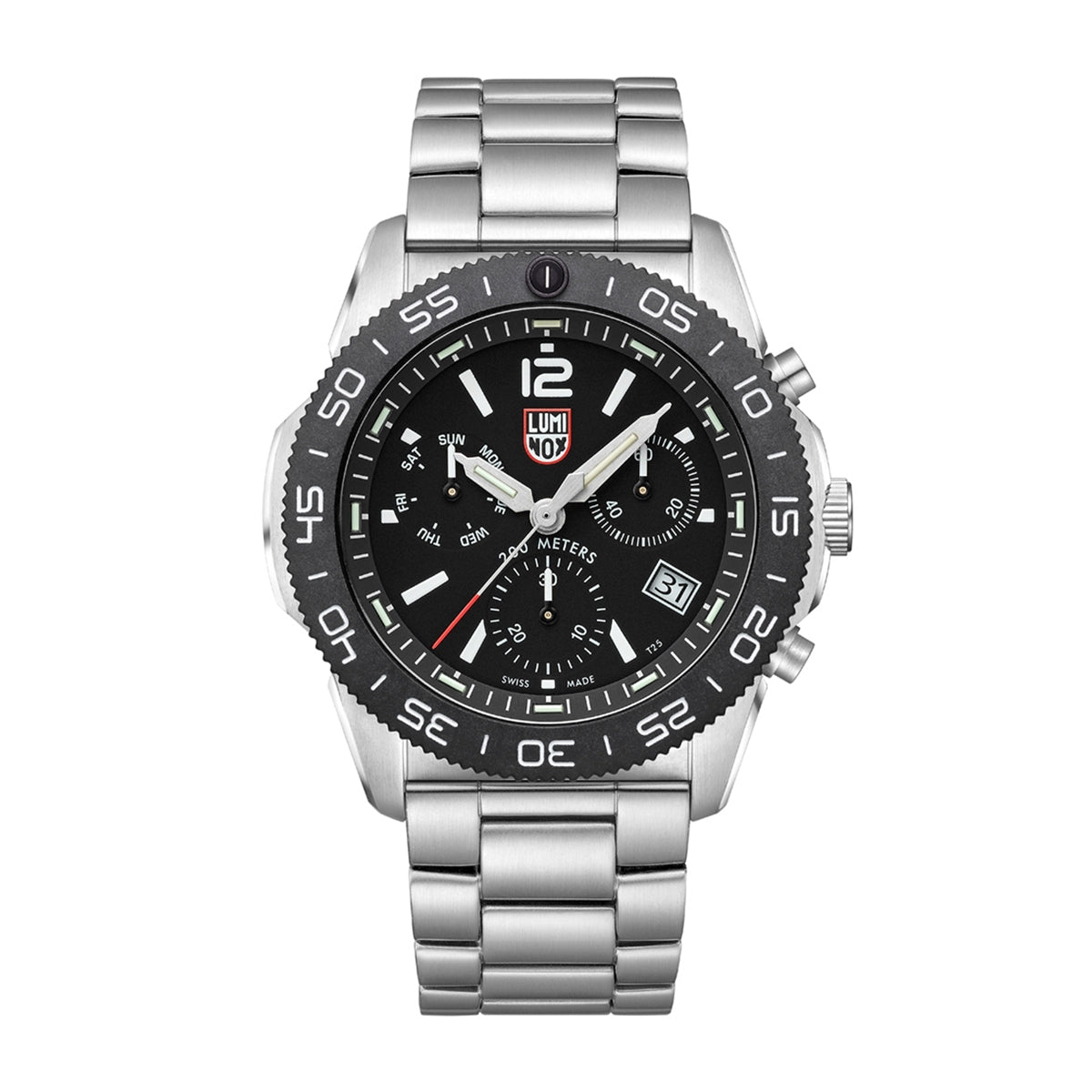 Luminox Men's Pacific Diver Quartz Chronograph Stainless Steel Watch with Black Dial