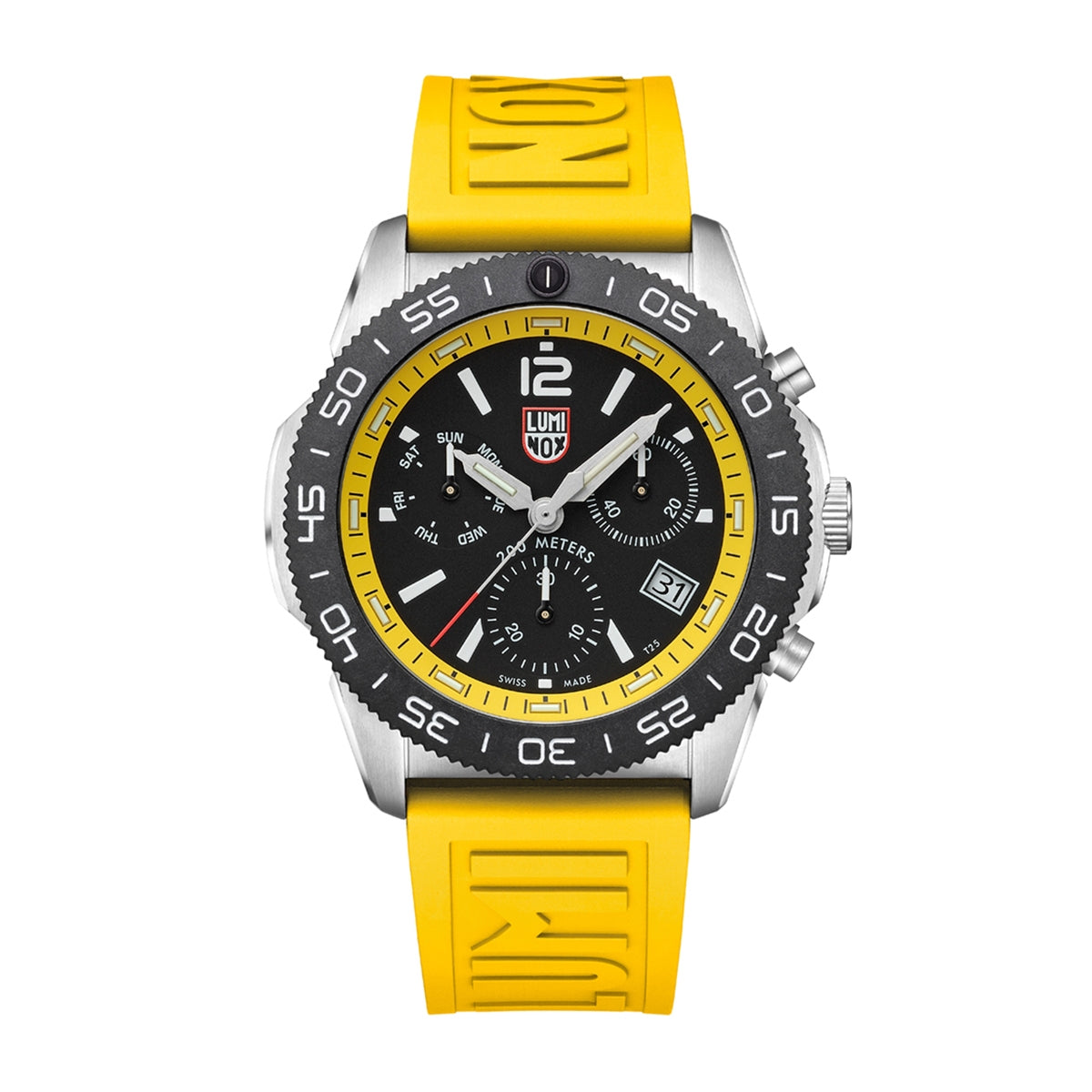 Luminox Men's Pacific Diver Quartz Chronograph Stainless Steel Watch with Black Dial & Yellow Rubber Strap