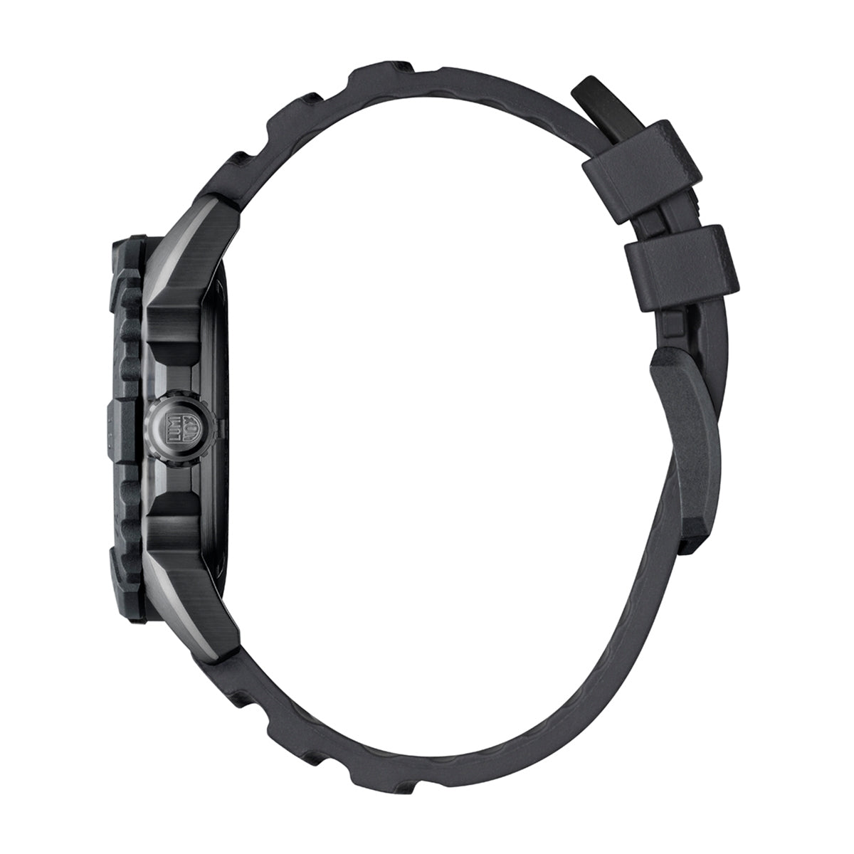 Luminox Men's Navy SEAL RSC Quartz Black Stainless Steel Watch with Black Dial & Rubber Strap front view