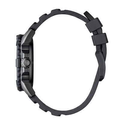Luminox Men's Navy SEAL RSC Quartz Black Stainless Steel Watch with Black Dial & Rubber Strap front view