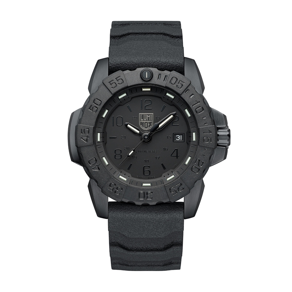 Luminox Men's Navy SEAL RSC Quartz Black Stainless Steel Watch with Black Dial & Rubber Strap