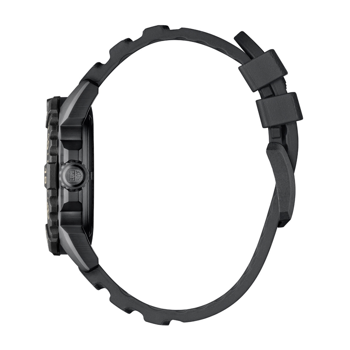 Luminox Men's Navy SEAL Foundation Quartz Black Stainless Steel Watch Set with Tan Dial & Black Rubber Strap front view