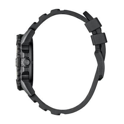 Luminox Men's Navy SEAL Foundation Quartz Black Stainless Steel Watch Set with Tan Dial & Black Rubber Strap front view