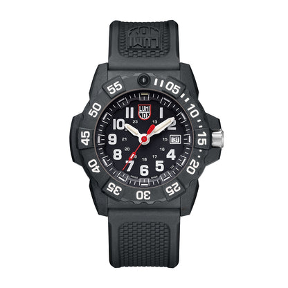Luminox Men's Navy SEAL Dive Quartz Black Carbonox Watch with Black & White Dial & Rubber Strap