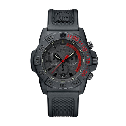 Luminox Navy SEAL Quartz Chronograph Carbonox Watch with Black & Red Dial & Rubber Strap