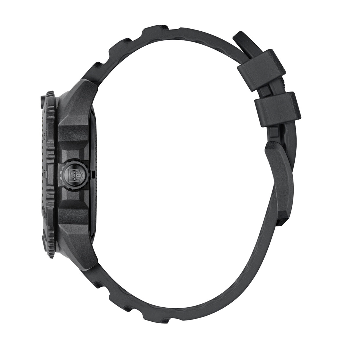 Luminox Men's Navy SEAL Foundation Quartz Black Carbonox Watch with Black Dial & Rubber Strap front view
