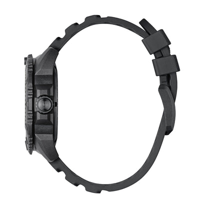 Luminox Men's Navy SEAL Foundation Quartz Black Carbonox Watch with Black Dial & Rubber Strap front view