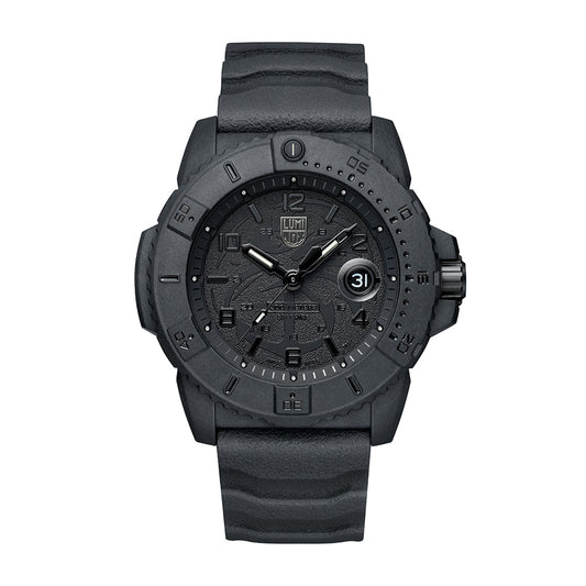 Luminox Men's Navy SEAL Foundation Quartz Black Carbonox Watch with Black Dial & Rubber Strap