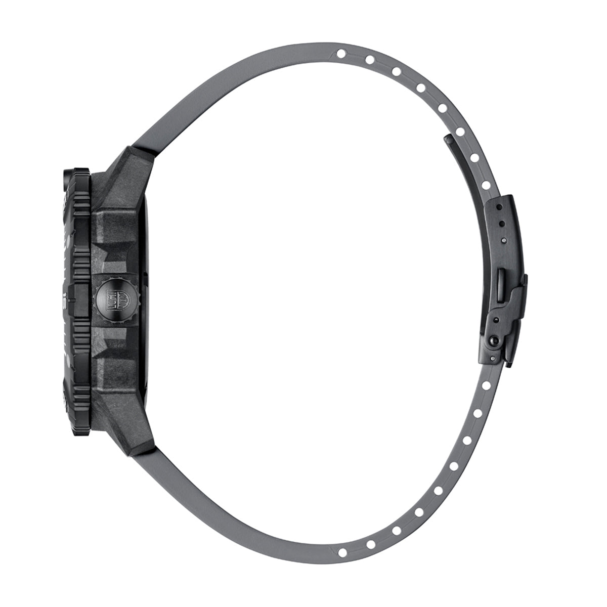Luminox Men's Master Carbon SEAL Automatic Carbonox+ Watch with Black Dial & Gray Rubber Strap front view