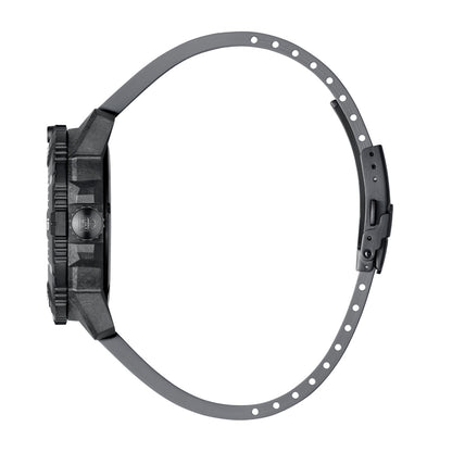 Luminox Men's Master Carbon SEAL Automatic Carbonox+ Watch with Black Dial & Gray Rubber Strap front view
