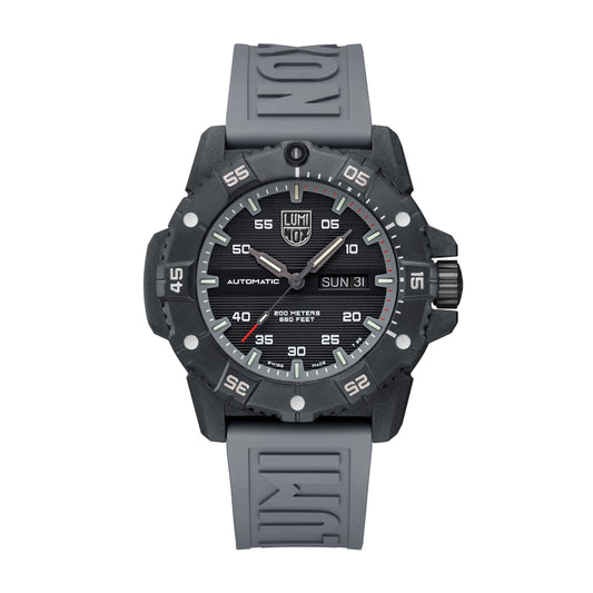 Luminox Men's Master Carbon SEAL Automatic Carbonox+ Watch with Black Dial & Gray Rubber Strap