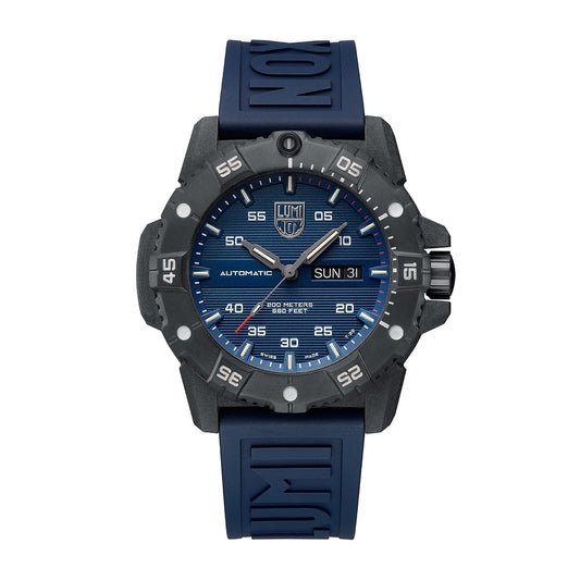 Luminox Men's Master Carbon SEAL Automatic Carbonox+ Watch with Blue Dial & Rubber Strap