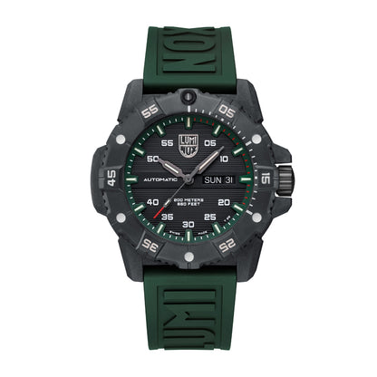 Luminox Men's Master Carbon SEAL Automatic Carbonox+ Watch with Black Dial & Green Rubber Strap