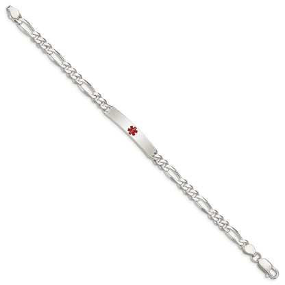 6mm 7.5-inch Anchor Link Medical ID Bracelet in Polished Sterling Silver close-up detail