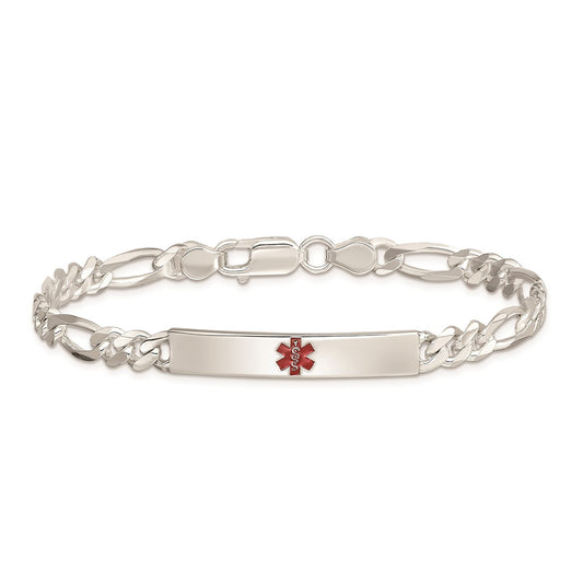 6mm 7.5-inch Anchor Link Medical ID Bracelet in Polished Sterling Silver