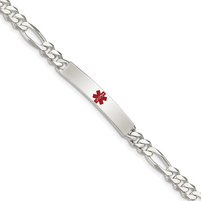 6mm 7.5-inch Anchor Link Medical ID Bracelet in Polished Sterling Silver front view