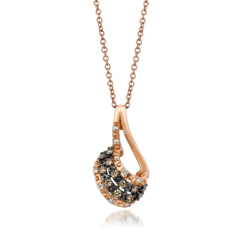 Le Vian 1/6 ct. tw. Chocolate & Vanilla Diamond Pendant in 14K Strawberry Gold
