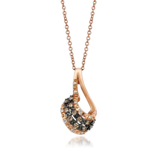 Le Vian 1/6 ct. tw. Chocolate & Vanilla Diamond Pendant in 14K Strawberry Gold
