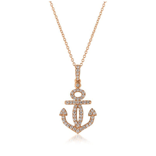 Le Vian 1/3 ct. tw. Vanilla Diamond Anchor Pendant in 14K Strawberry Gold