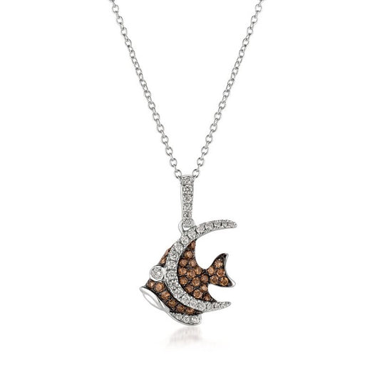 Le Vian Chocolatier 1/4 ct. tw. Chocolate & Vanilla Diamond Fish Pendant in 14K Vanilla Gold