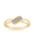 3-stone diamond yellow gold promise ring