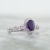 oval sapphire and diamond white gold ring beauty shot