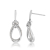 diamond sterling silver loop knot earrings
